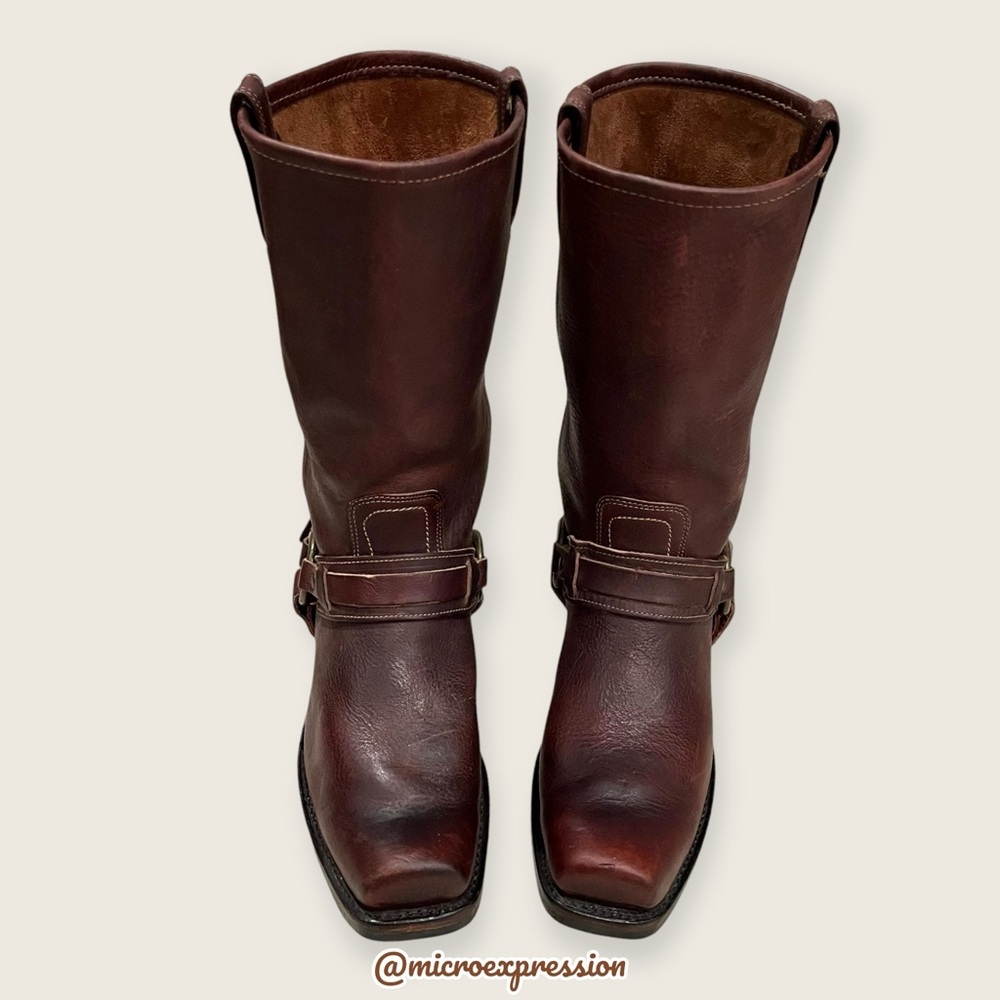 $599 Frye Vintage Harness 12R Brown Leather Cavalry Distressed Motorcycle Boot - Picture 10 of 16